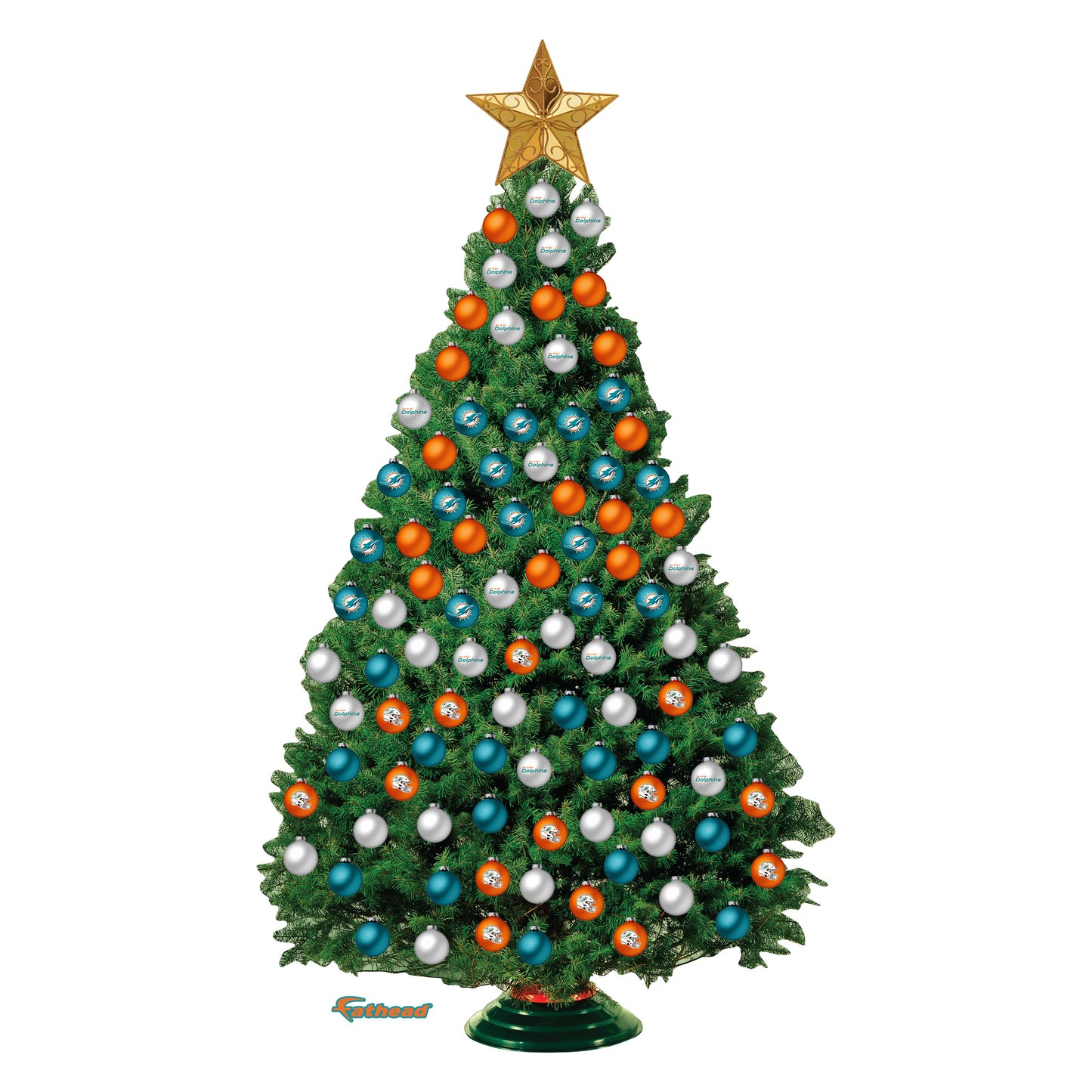 Miami Dolphins - Decorate Your Own Christmas Tree - Official NFL - Reusable Vinyl Wall Decals