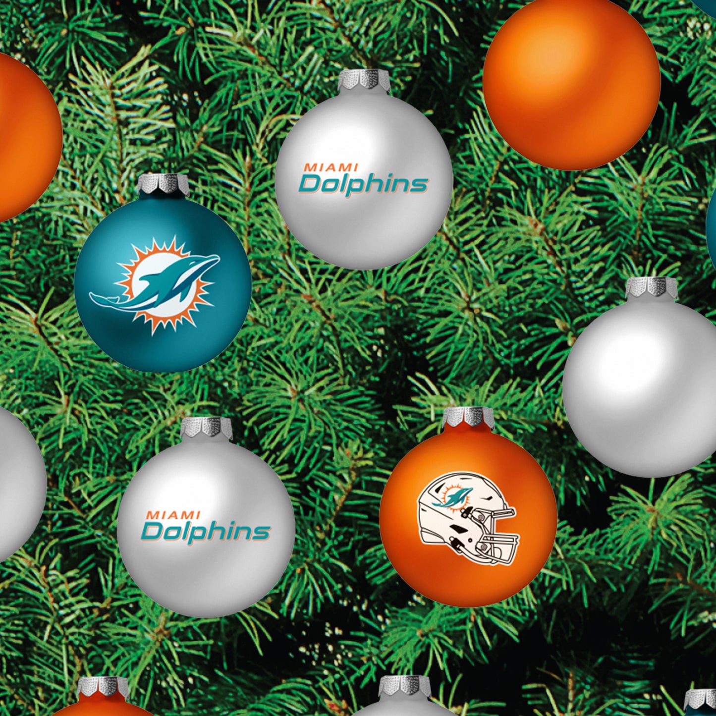 Miami Dolphins - Decorate Your Own Christmas Tree - Official NFL - Reusable Vinyl Wall Decals