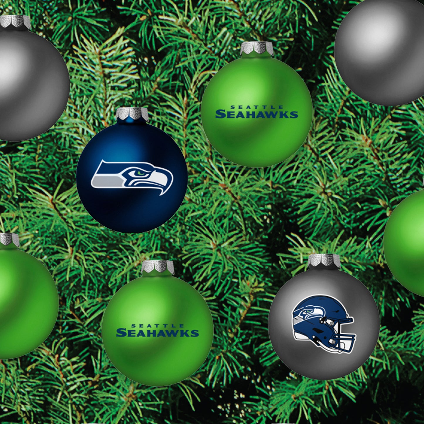 Seattle Seahawks - Decorate Your Own Christmas Tree - Official NFL - Reusable Vinyl Wall Decals