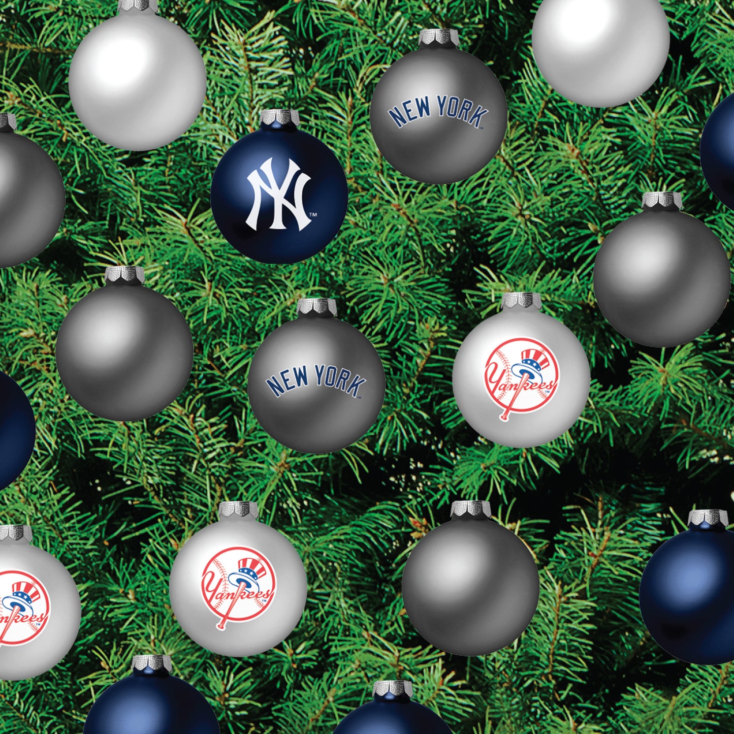 New York Yankees - Decorate Your Own Christmas Tree - Official MLB - Reusable Vinyl Wall Decals