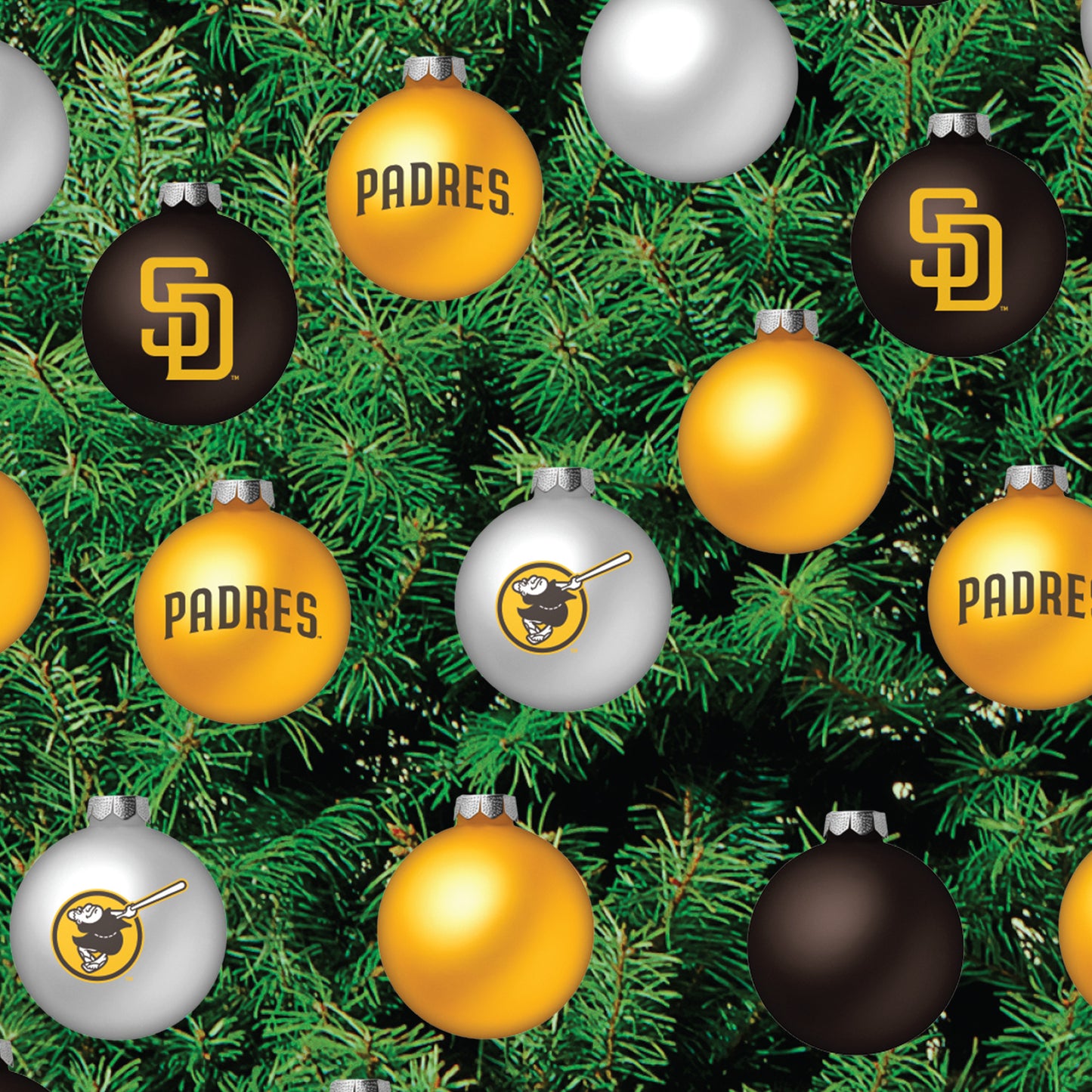 San Diego Padres - Decorate Your Own Christmas Tree - Official MLB - Reusable Vinyl Wall Decals