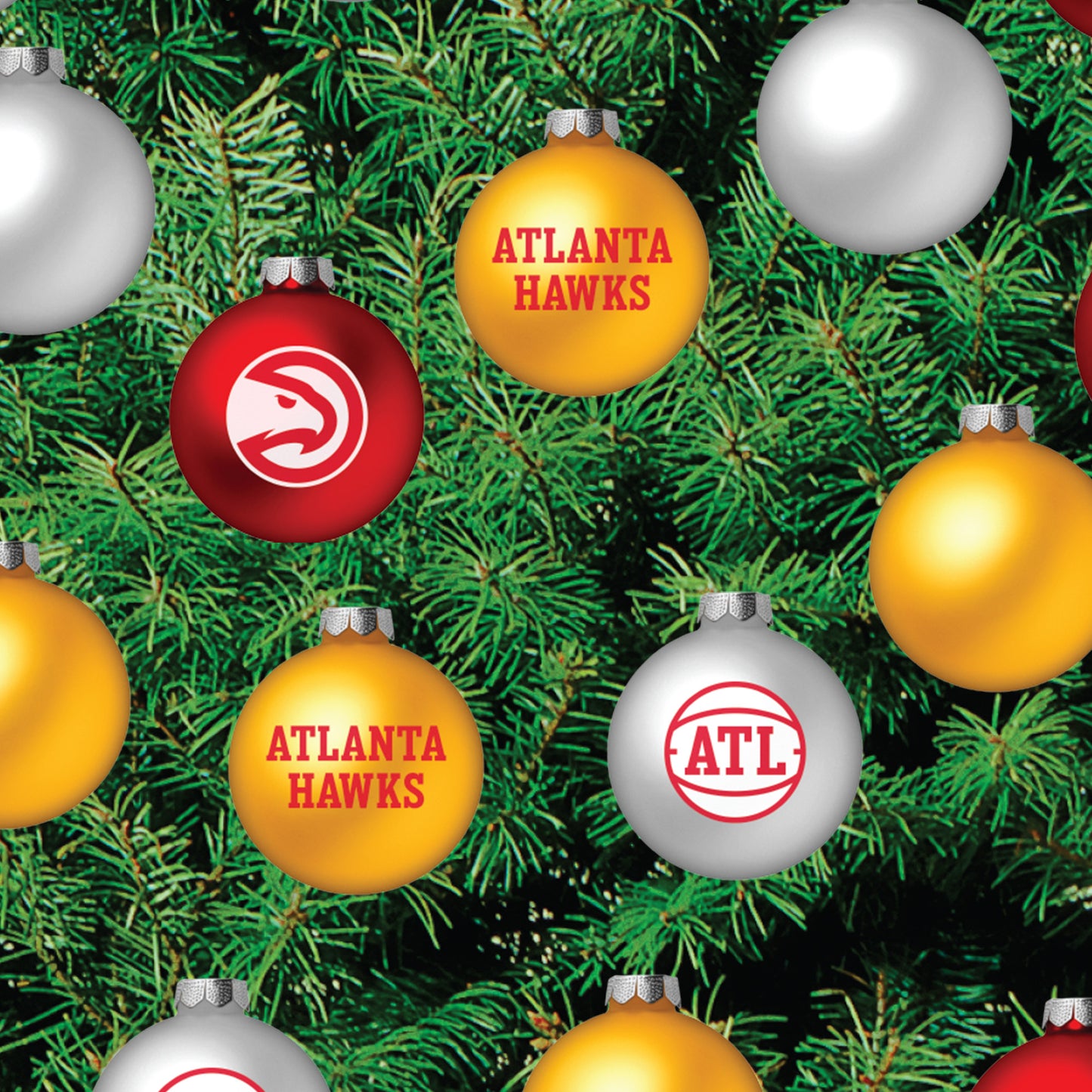 Atlanta Hawks - Decorate Your Own Christmas Tree - Official NBA - Reusable Vinyl Wall Decals