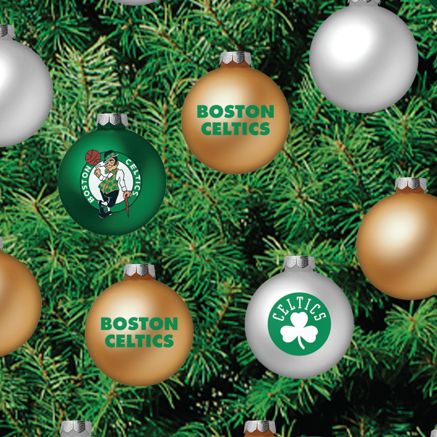 Boston Celtics - Decorate Your Own Christmas Tree - Official NBA - Reusable Vinyl Wall Decals