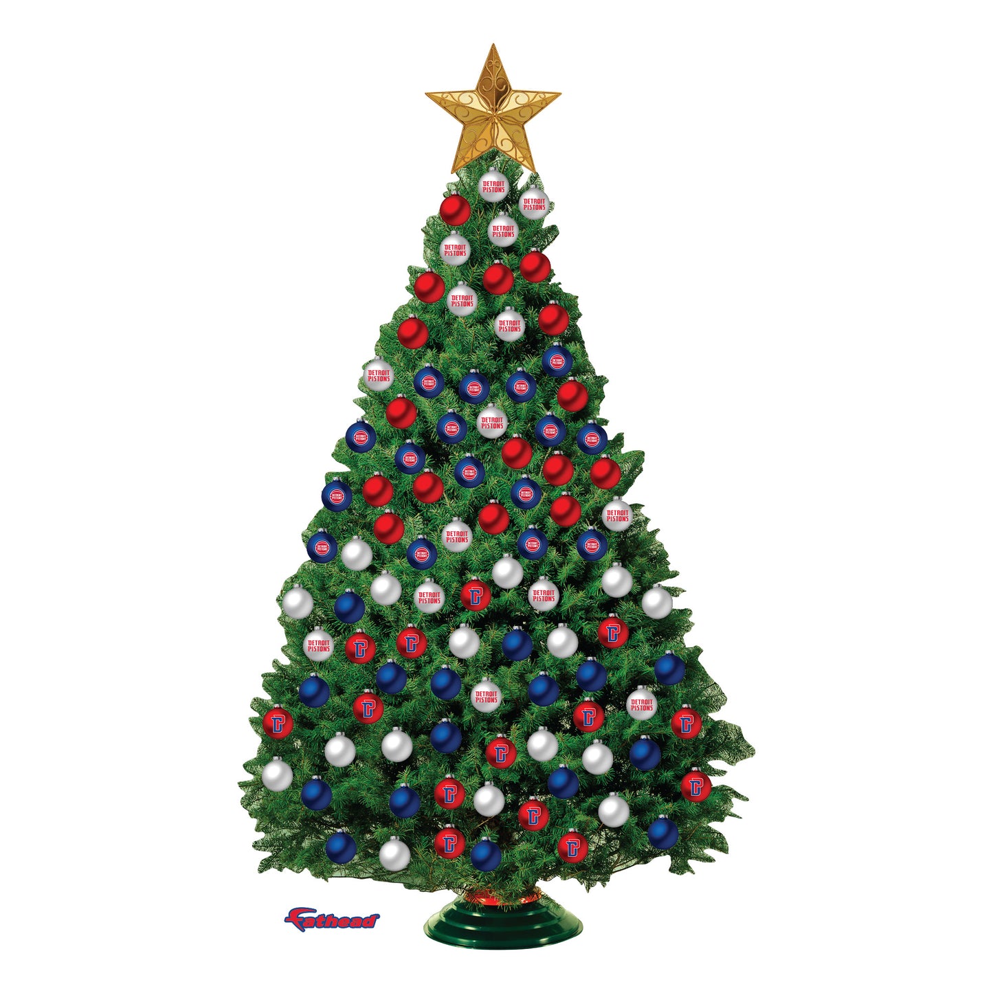 Detroit Pistons - Decorate Your Own Christmas Tree - Official NBA - Reusable Vinyl Wall Decals