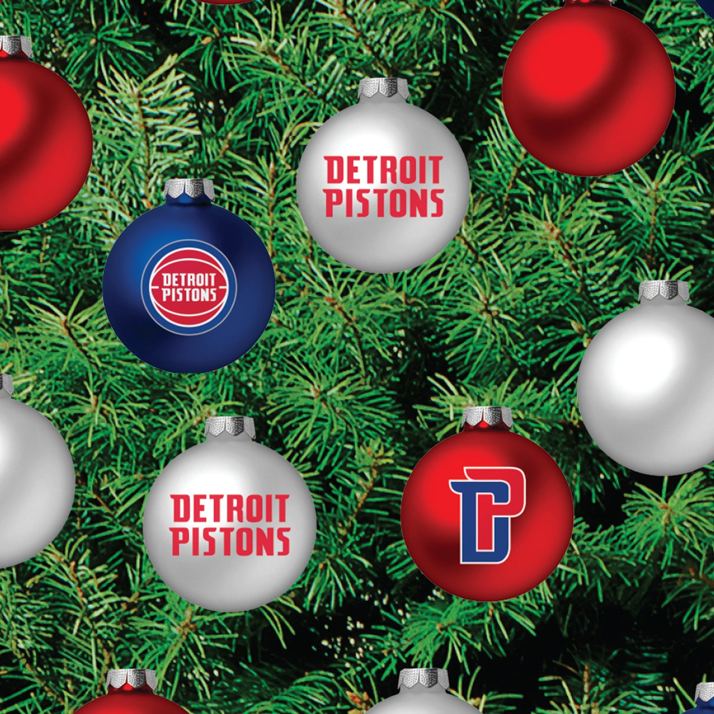 Detroit Pistons - Decorate Your Own Christmas Tree - Official NBA - Reusable Vinyl Wall Decals