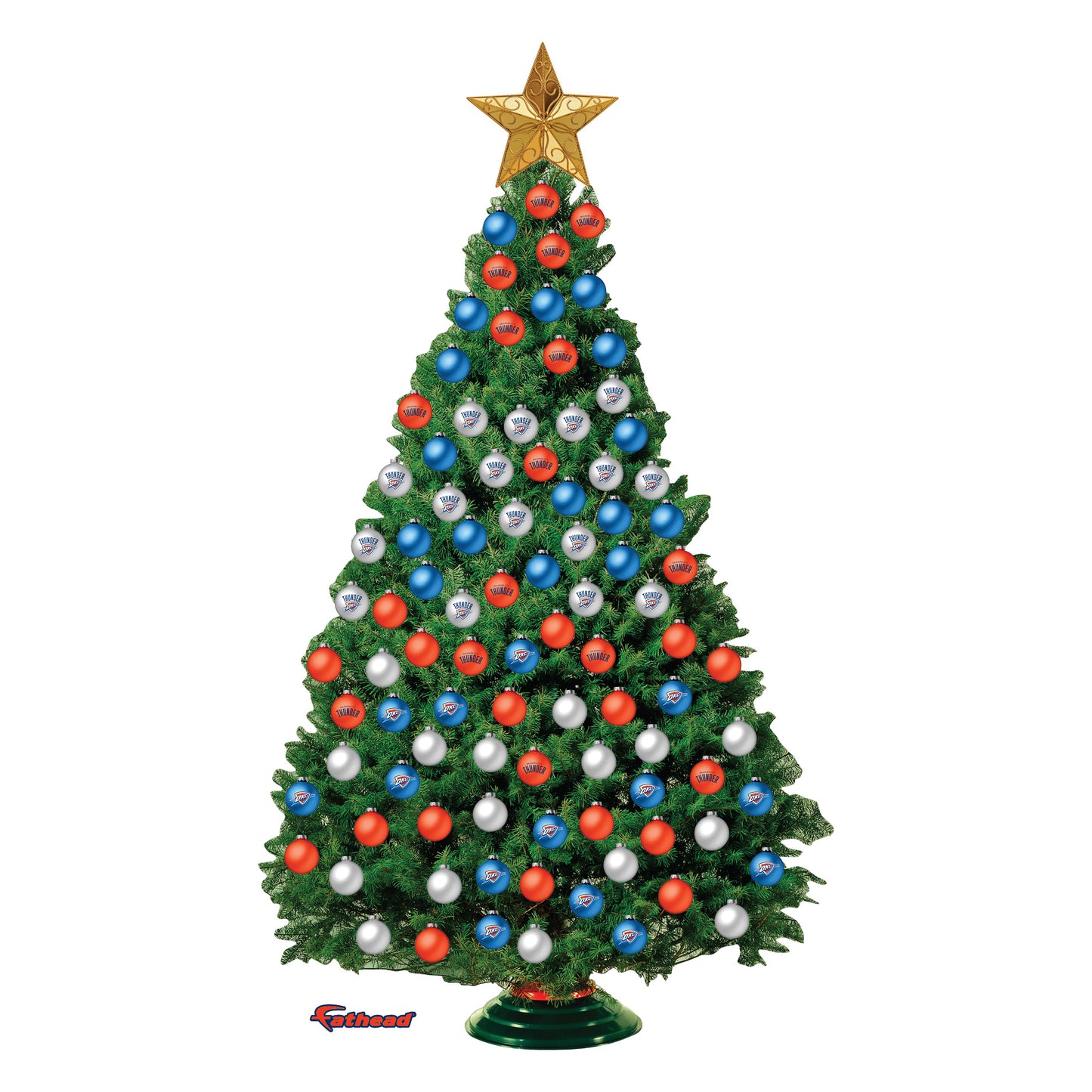 Oklahoma City Thunder - Decorate Your Own Christmas Tree - Official NBA - Reusable Vinyl Wall Decals