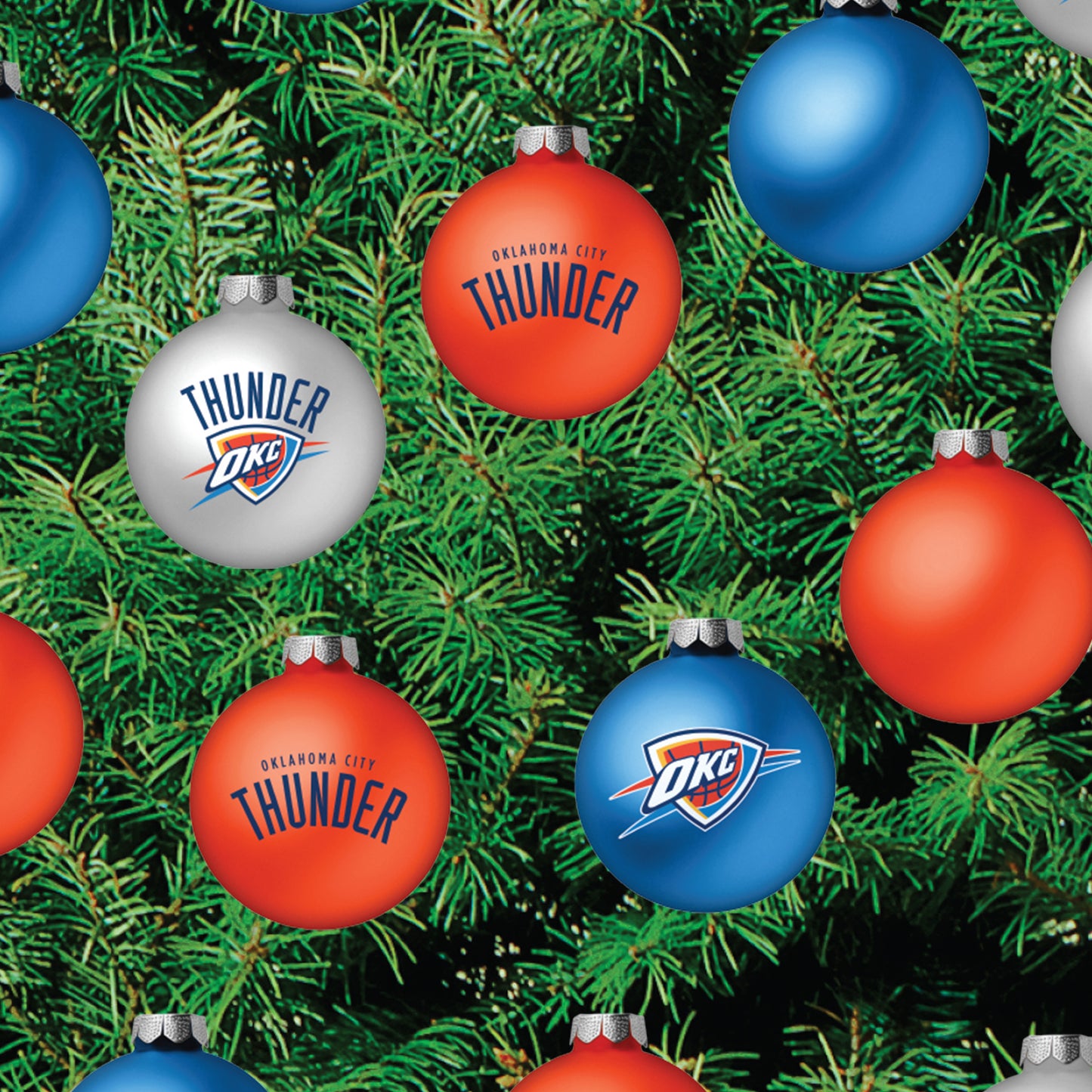 Oklahoma City Thunder - Decorate Your Own Christmas Tree - Official NBA - Reusable Vinyl Wall Decals