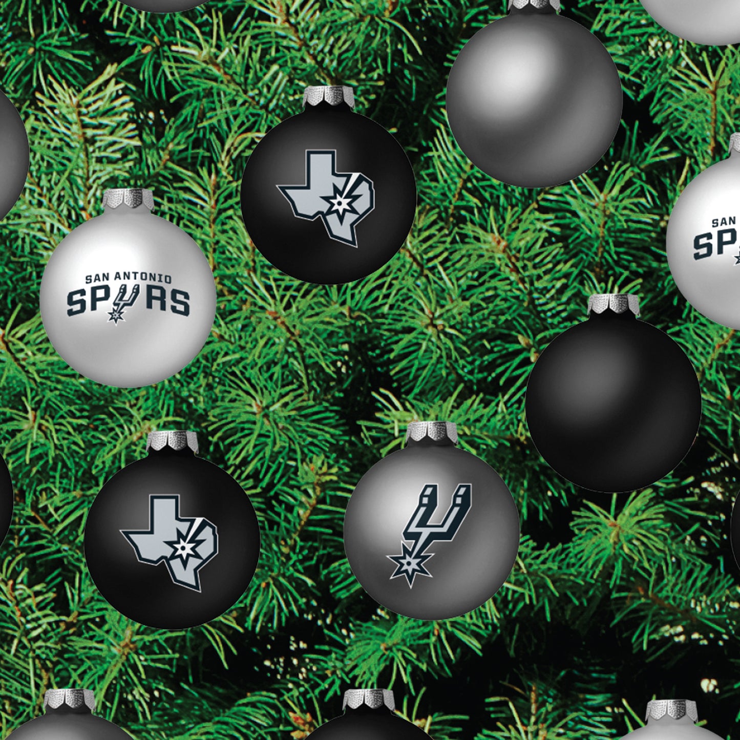 San Antonio Spurs - Decorate Your Own Christmas Tree - Official NBA - Reusable Vinyl Wall Decals