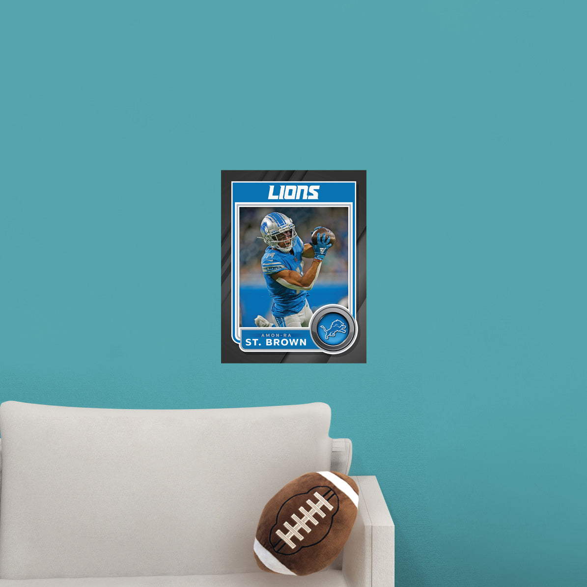 Detroit Lions: Amon-Ra St. Brown Poster - Officially Licensed NFL Removable Adhesive Decal