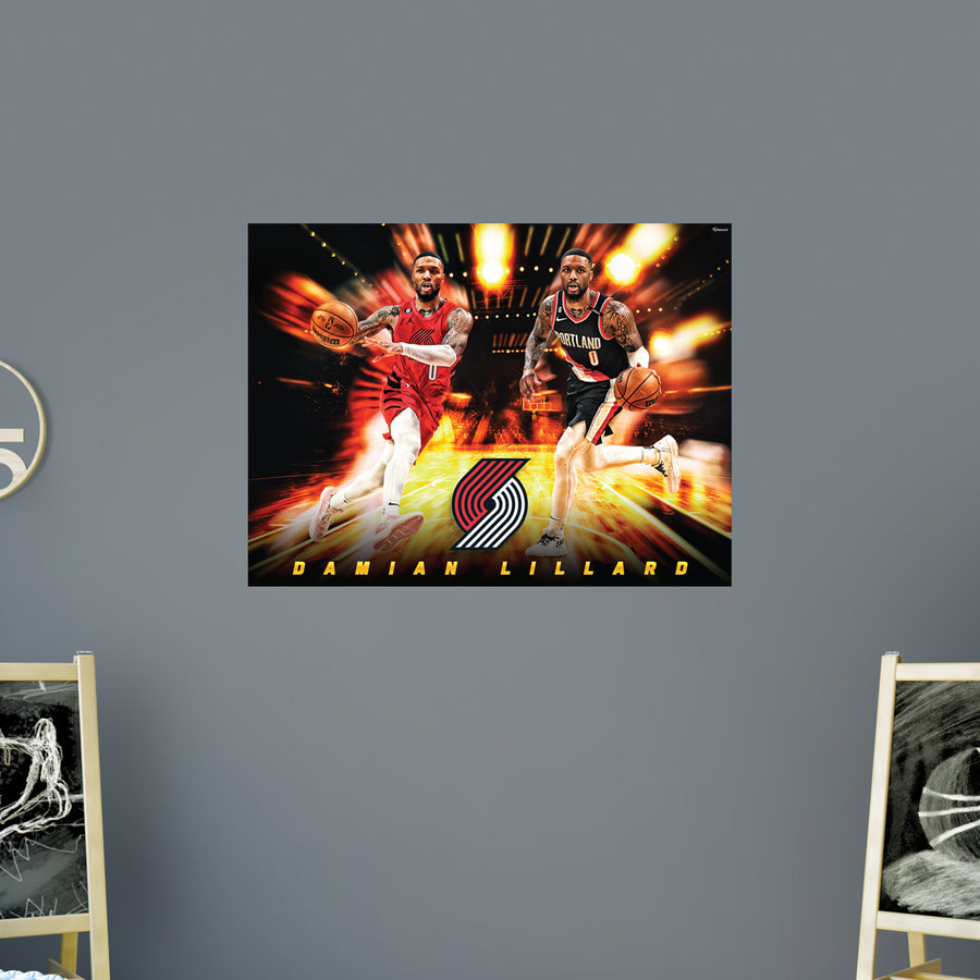 Damian Lillard - Icon Series - Peel & Stick Poster - Official NBA - Portland Trail Blazers - Reusable Vinyl Wall Decal