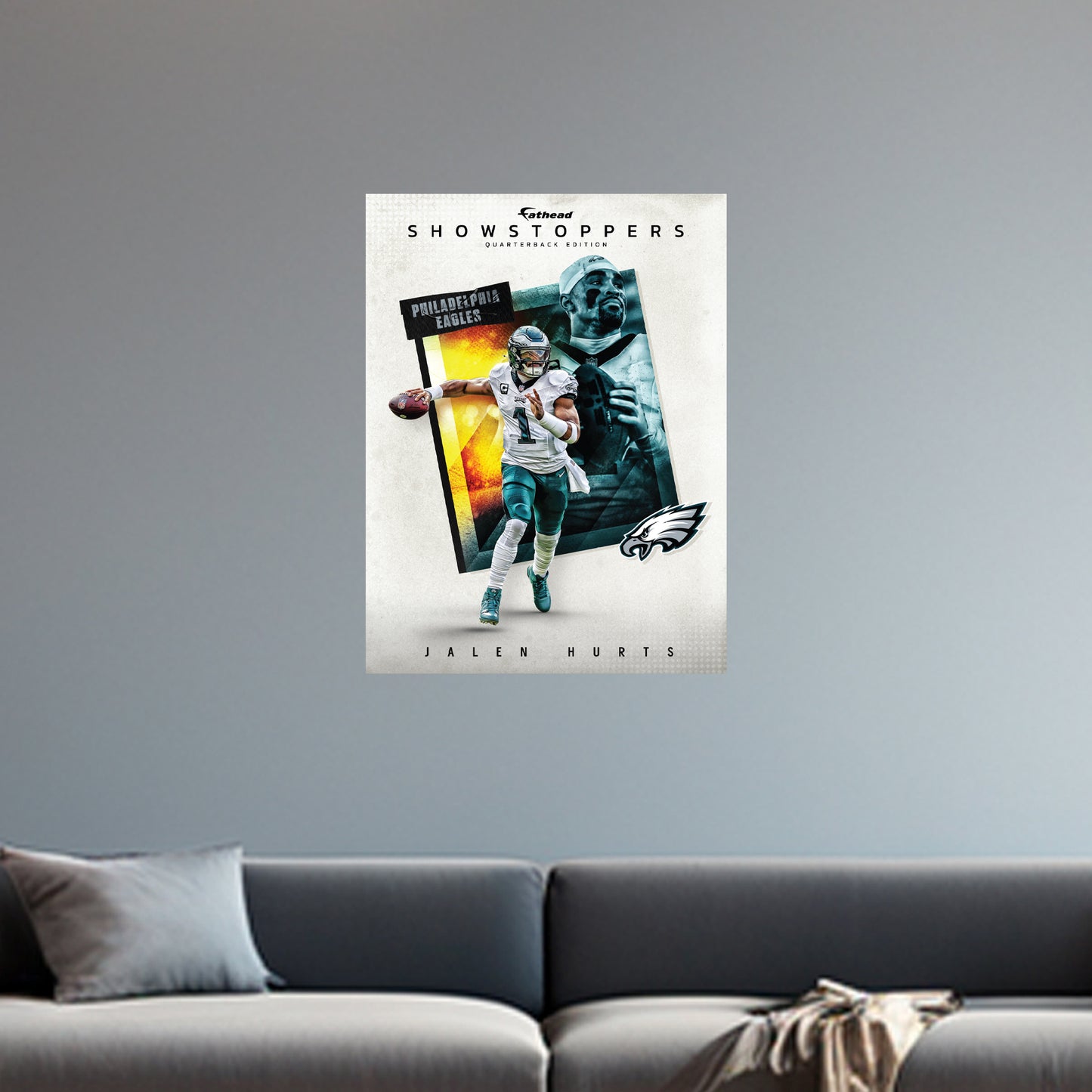 Philadelphia Eagles: Jalen Hurts Showstopper Poster        - Officially Licensed NFL Removable     Adhesive Decal