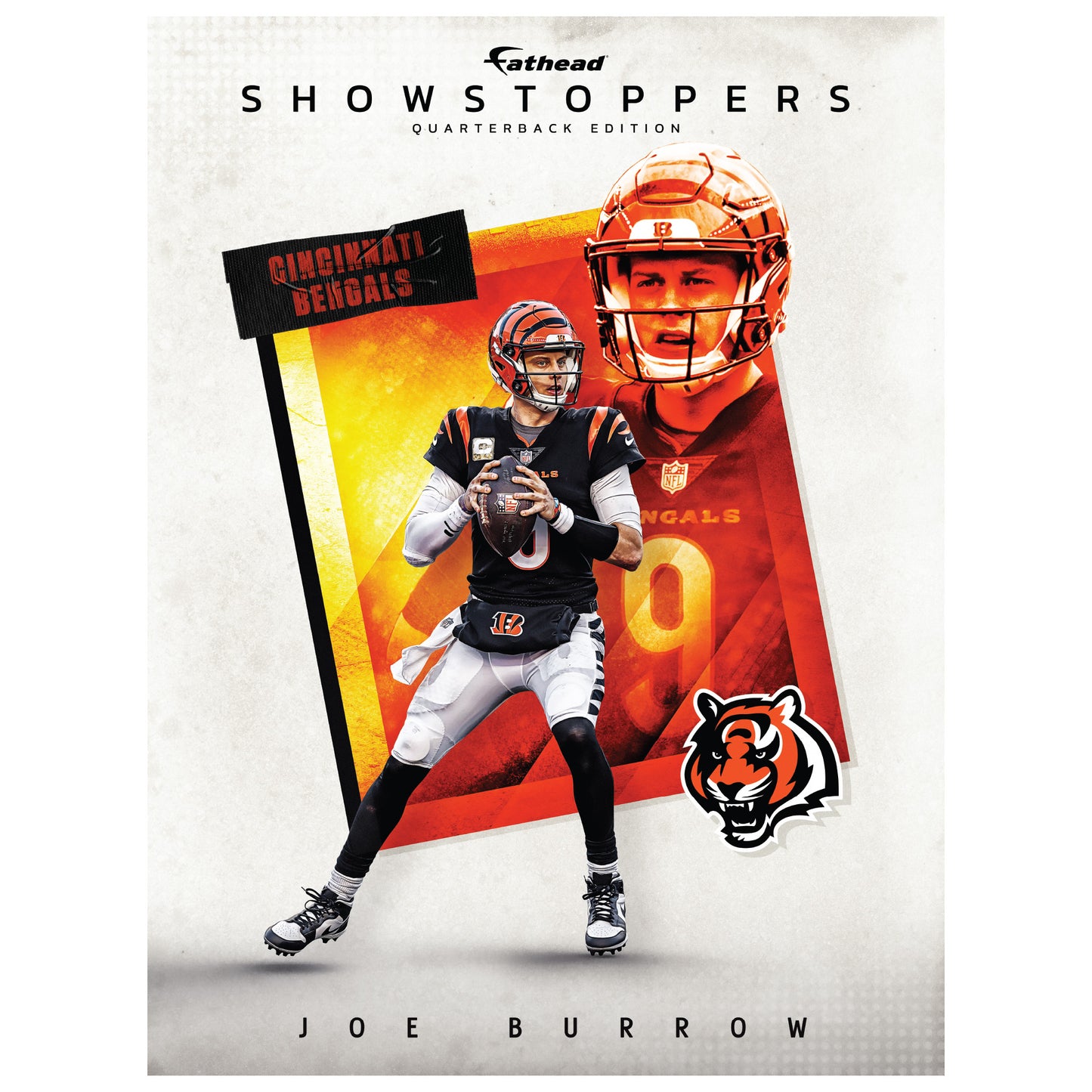 Cincinnati Bengals: Joe Burrow Showstopper Poster        - Officially Licensed NFL Removable     Adhesive Decal