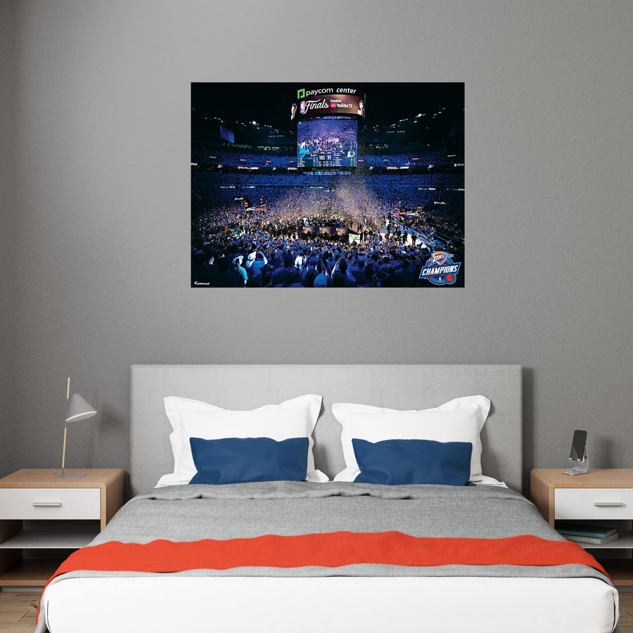 2025 Champions Celebration - Peel & Stick Poster - Official NBA - Oklahoma City Thunder - Reusable Vinyl Wall Decal