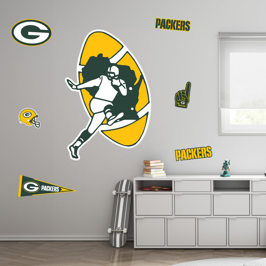 Green Bay Packers - RealBig Classic Logo Collection - Official NFL - Reusable Vinyl Wall Decals