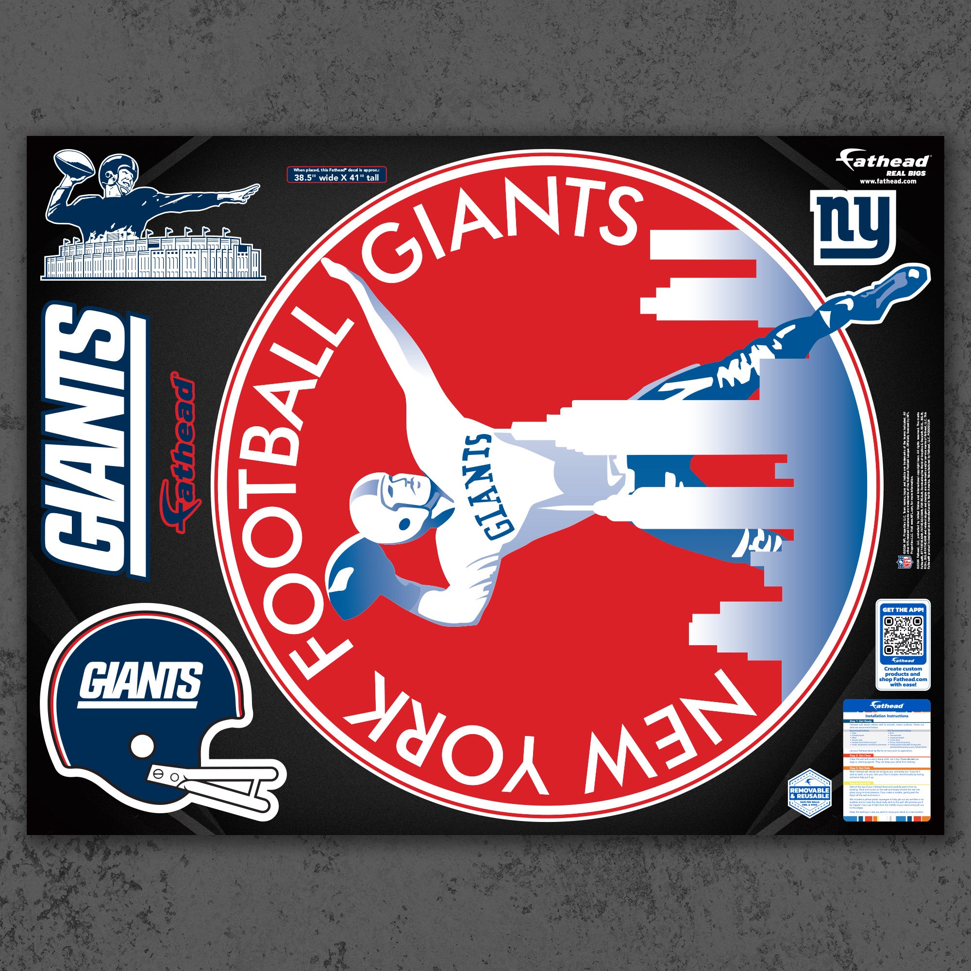 New York Giants - RealBig Classic Logo Collection - Official NFL - Reu ...