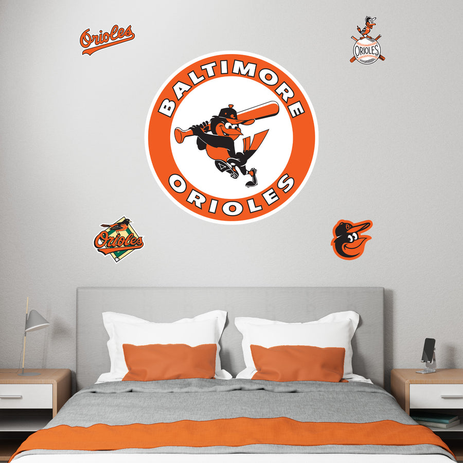 Baltimore Orioles - RealBig Classic Logo Collection - Official MLB - Reusable Vinyl Wall Decals