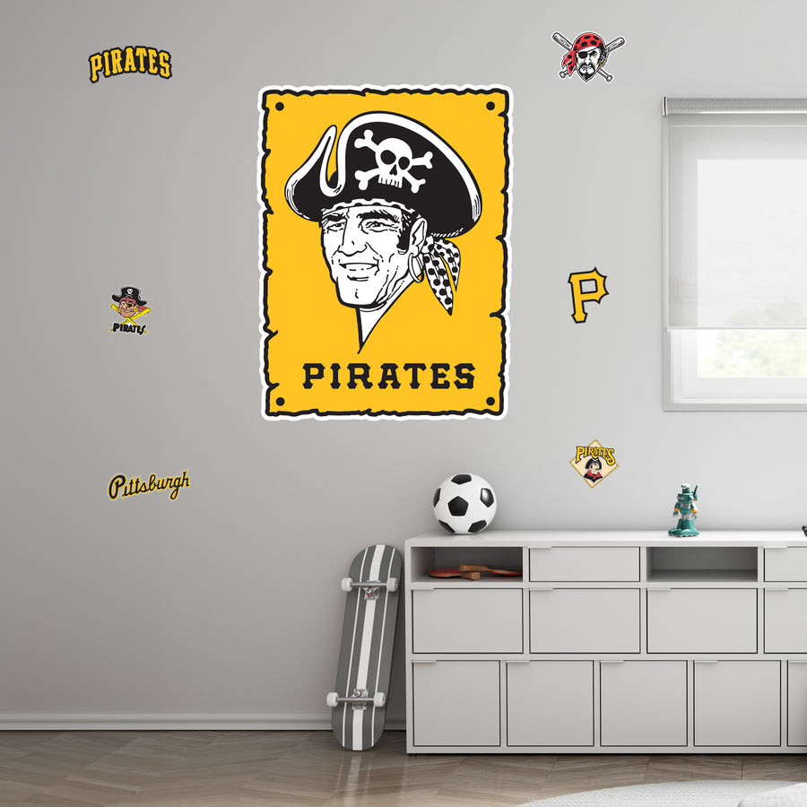 Pittsburgh Pirates - RealBig Classic Logo Collection - Official MLB - Reusable Vinyl Wall Decals