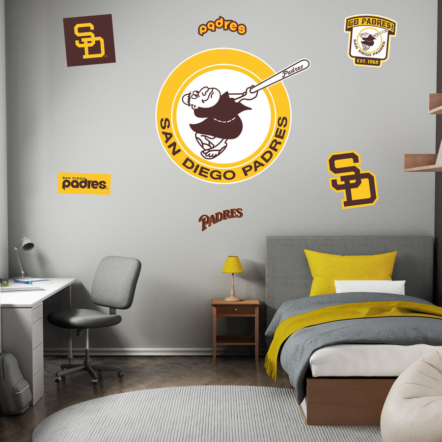 San Diego Padres - RealBig Classic Logo Collection - Official MLB - Reusable Vinyl Wall Decals