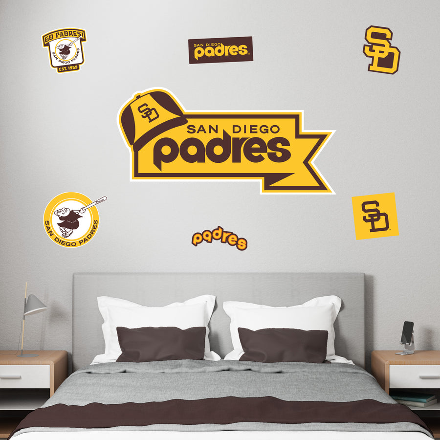 San Diego Padres Banner - RealBig Classic Logo Collection - Official MLB - Reusable Vinyl Wall Decals