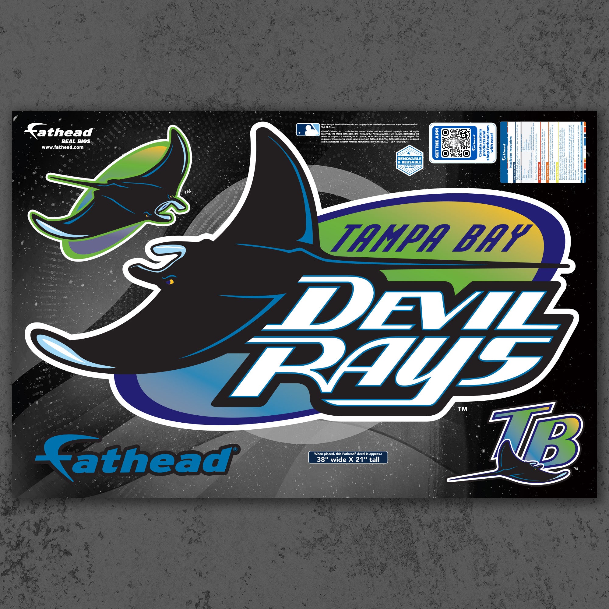 Tb Rays Window Sticker Tampa Bay Rays - RealBig Classic Logo Collection - Official MLB - Reus ...