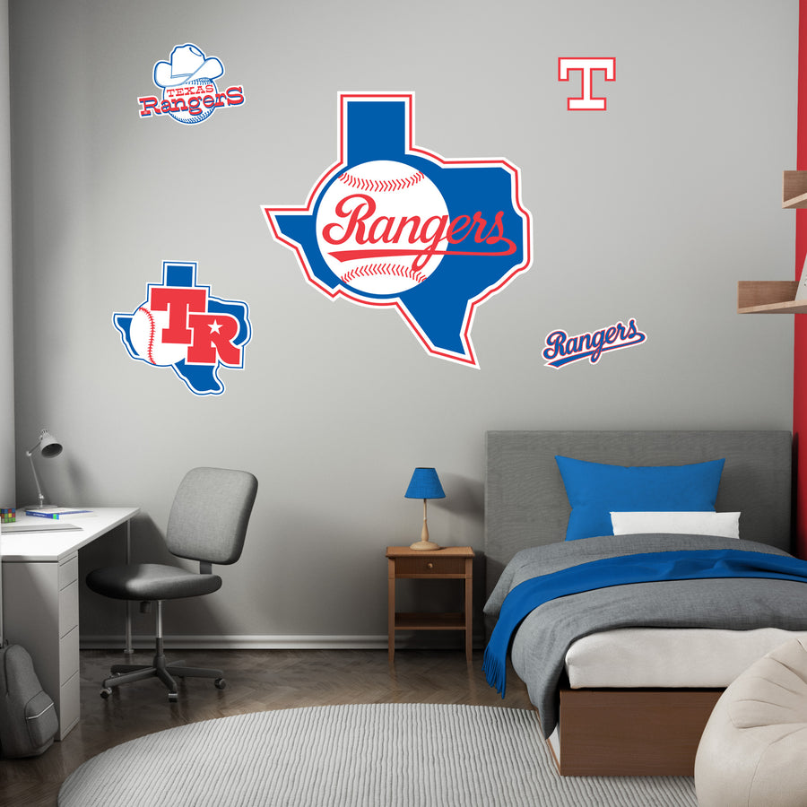 Texas Rangers - RealBig Classic Logo Collection - Official MLB - Reusable Vinyl Wall Decals
