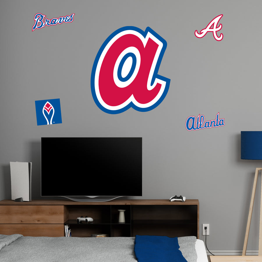 Atlanta Braves - RealBig Classic Logo Collection - Official MLB - Reusable Vinyl Wall Decals