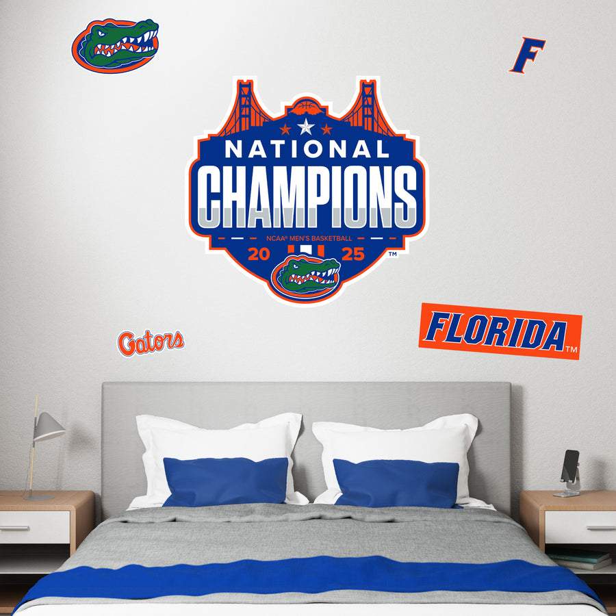 2025 Men's Basketball Champions Logo - RealBig Collection - Official NCAA - Florida Gators - Reusable Vinyl Wall Decals