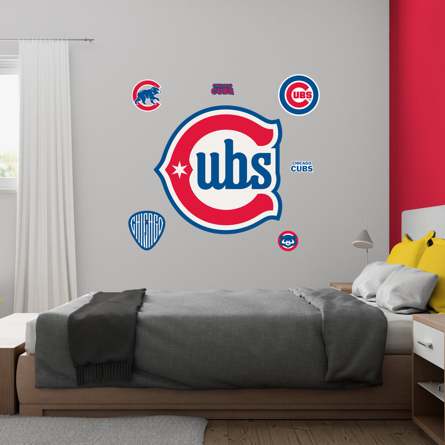 Chicago Cubs - RealBig Alternate Logo Collection - Official MLB - Chicago Cubs - Reusable Vinyl Wall Decals