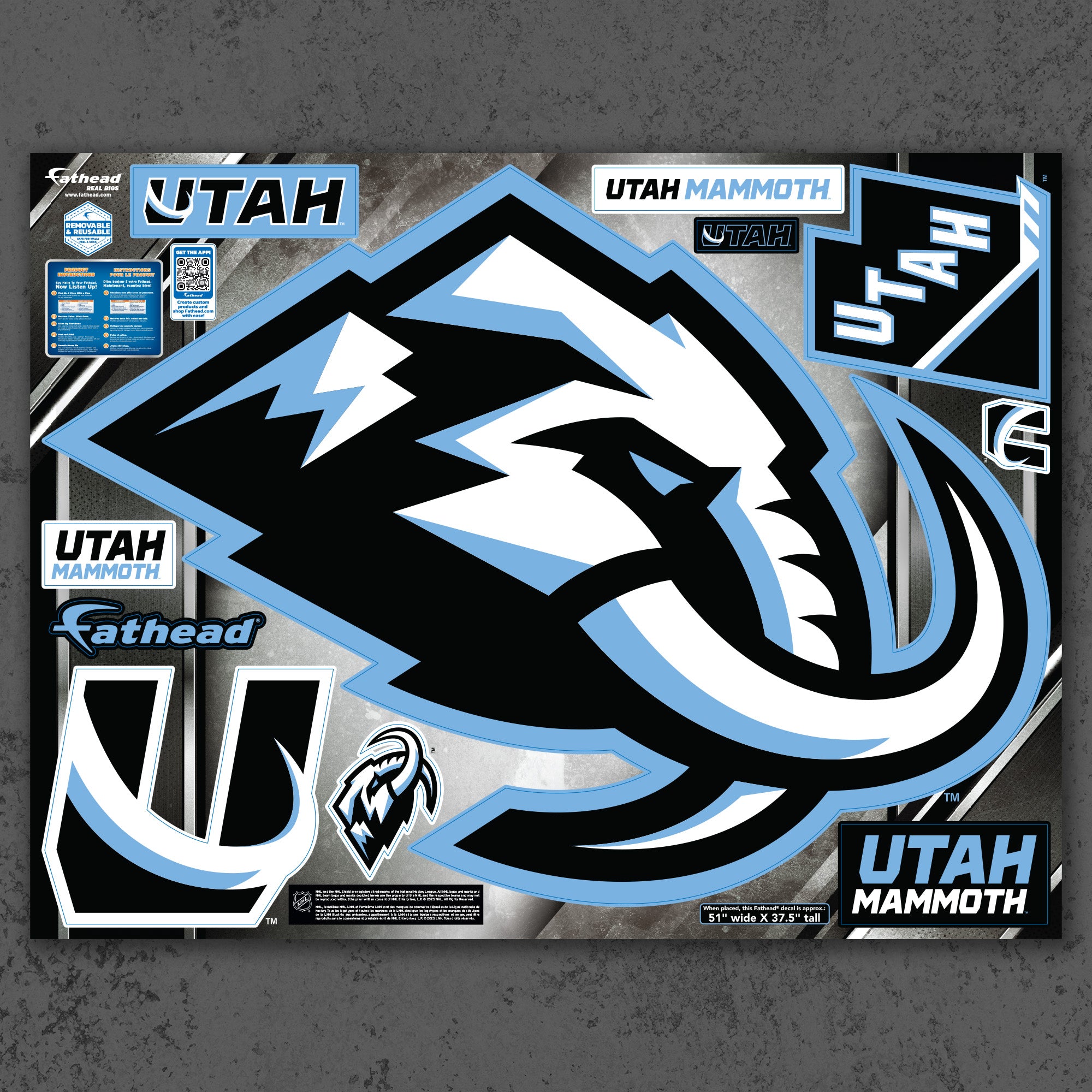 Utah Mammoth RealBig Logo Collection Official NHL Utah Mammoth