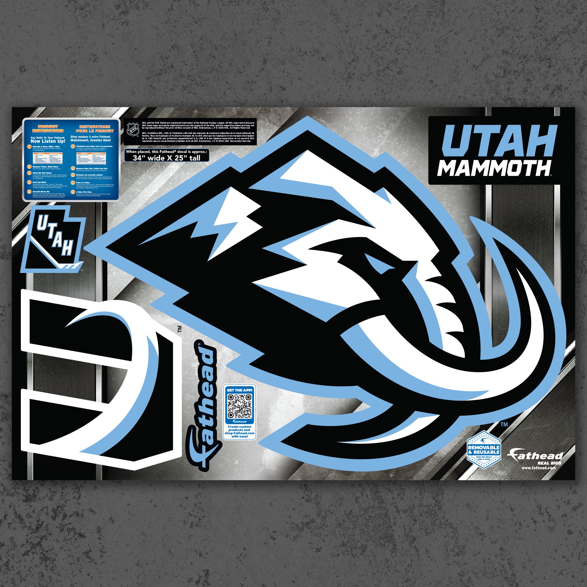 Utah Mammoth RealBig Logo Collection Official NHL Utah Mammoth