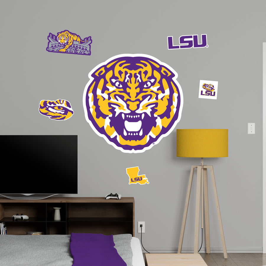 LSU Tigers - RealBig Alternate Logo Collection - Official NCAA - Reusable Vinyl Wall Decals