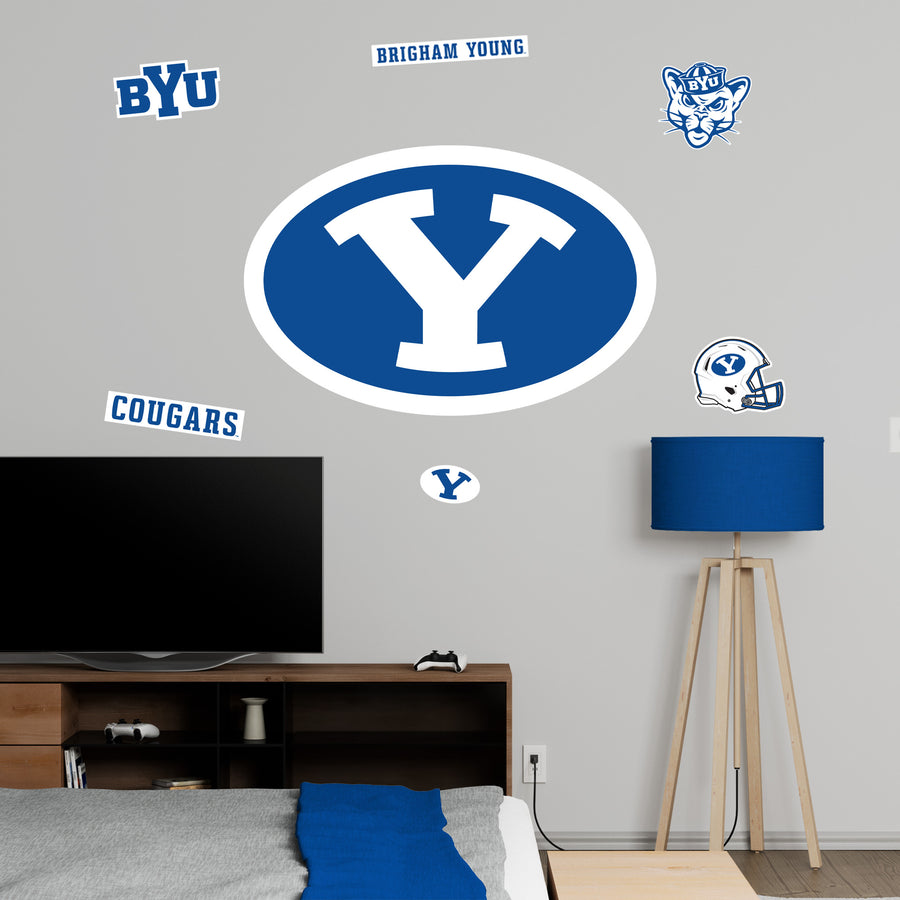 BYU Cougars - RealBig Logo Collection - Official NCAA - Reusable Vinyl Wall Decals