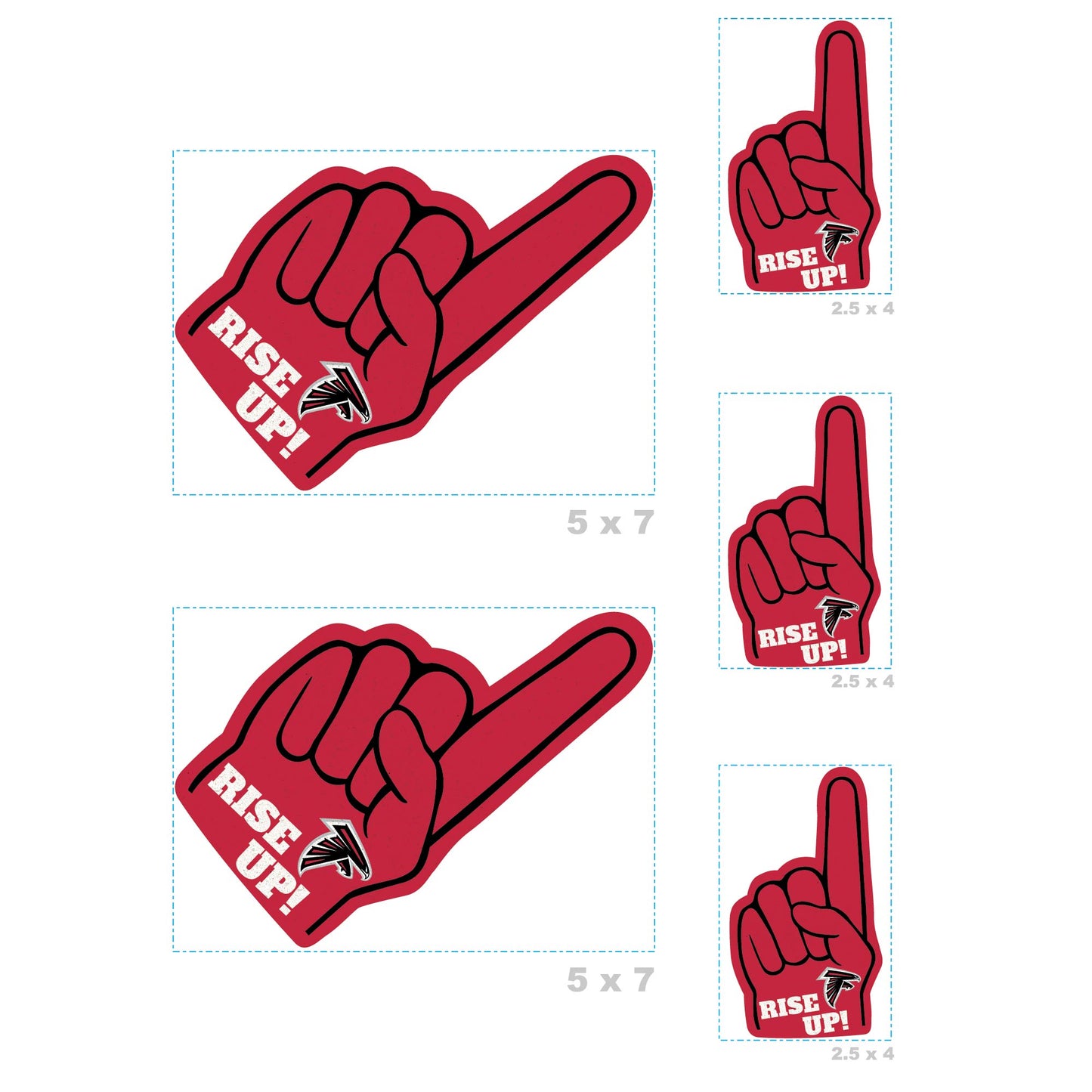 Atlanta Falcons: Foam Finger MINIS - Officially Licensed NFL Removable Adhesive Decal