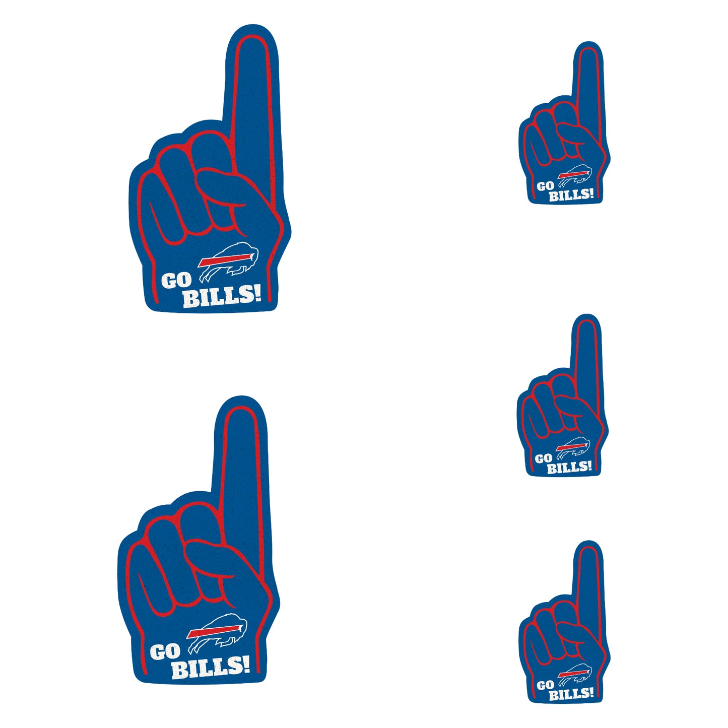 Buffalo Bills: Foam Finger MINIS - Officially Licensed NFL Removable Adhesive Decal