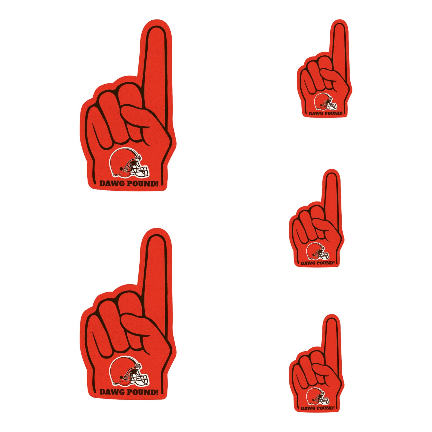 Cleveland Browns: Foam Finger MINIS - Officially Licensed NFL Removable Adhesive Decal