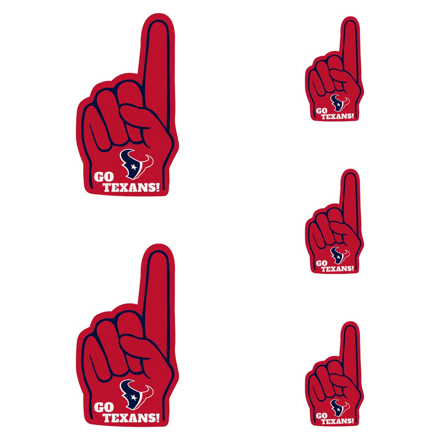 Houston Texans: Foam Finger MINIS - Officially Licensed NFL Removable Adhesive Decal