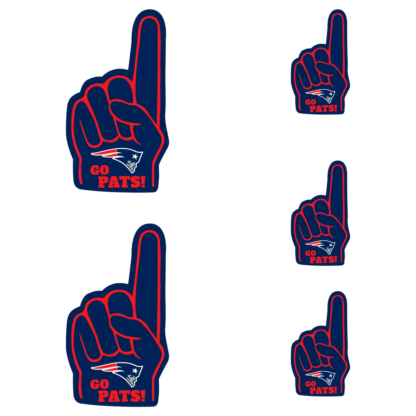 New England Patriots: Foam Finger MINIS - Officially Licensed NFL Removable Adhesive Decal
