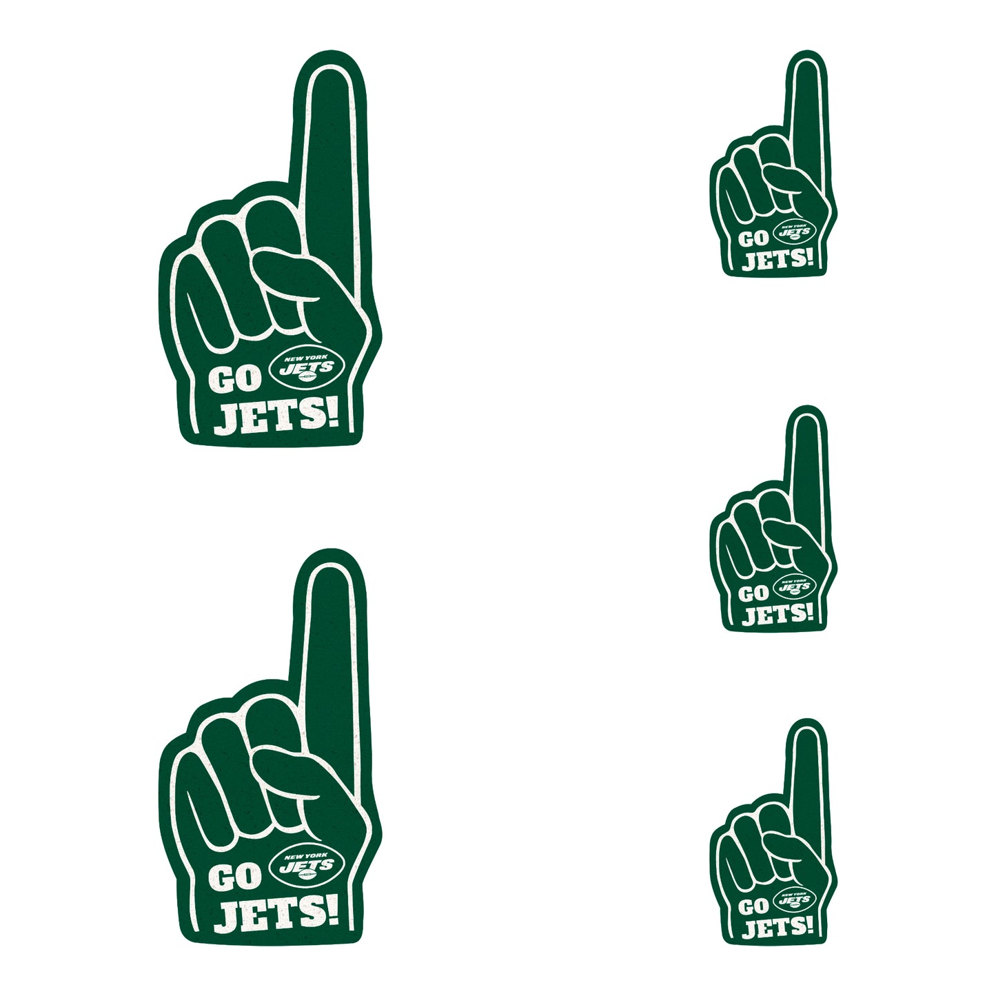 New York Jets: Foam Finger MINIS - Officially Licensed NFL Removable Adhesive Decal