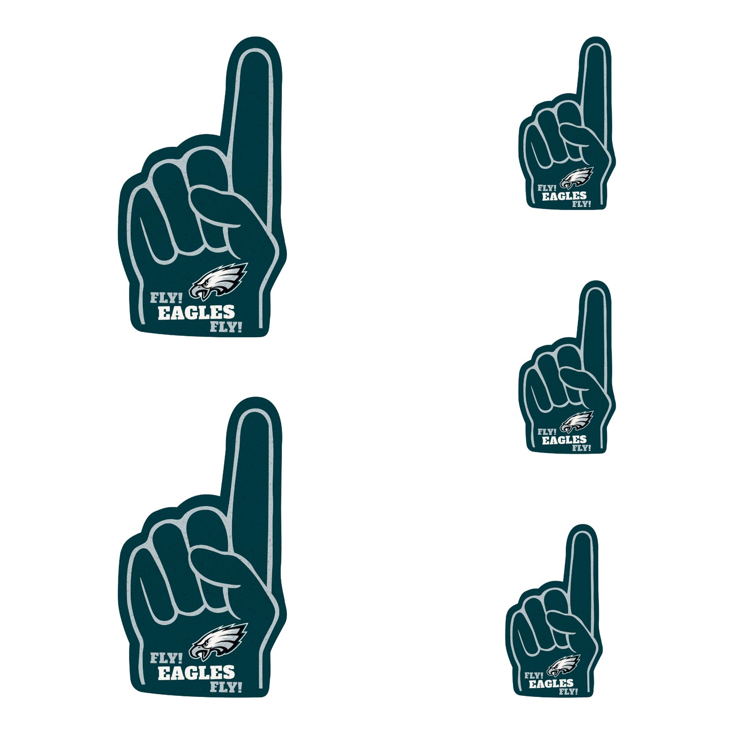 Philadelphia Eagles: Foam Finger MINIS - Officially Licensed NFL Removable Adhesive Decal