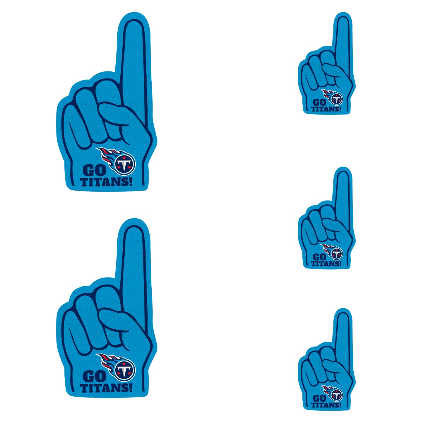 Tennessee Titans: Foam Finger MINIS - Officially Licensed NFL Removable Adhesive Decal