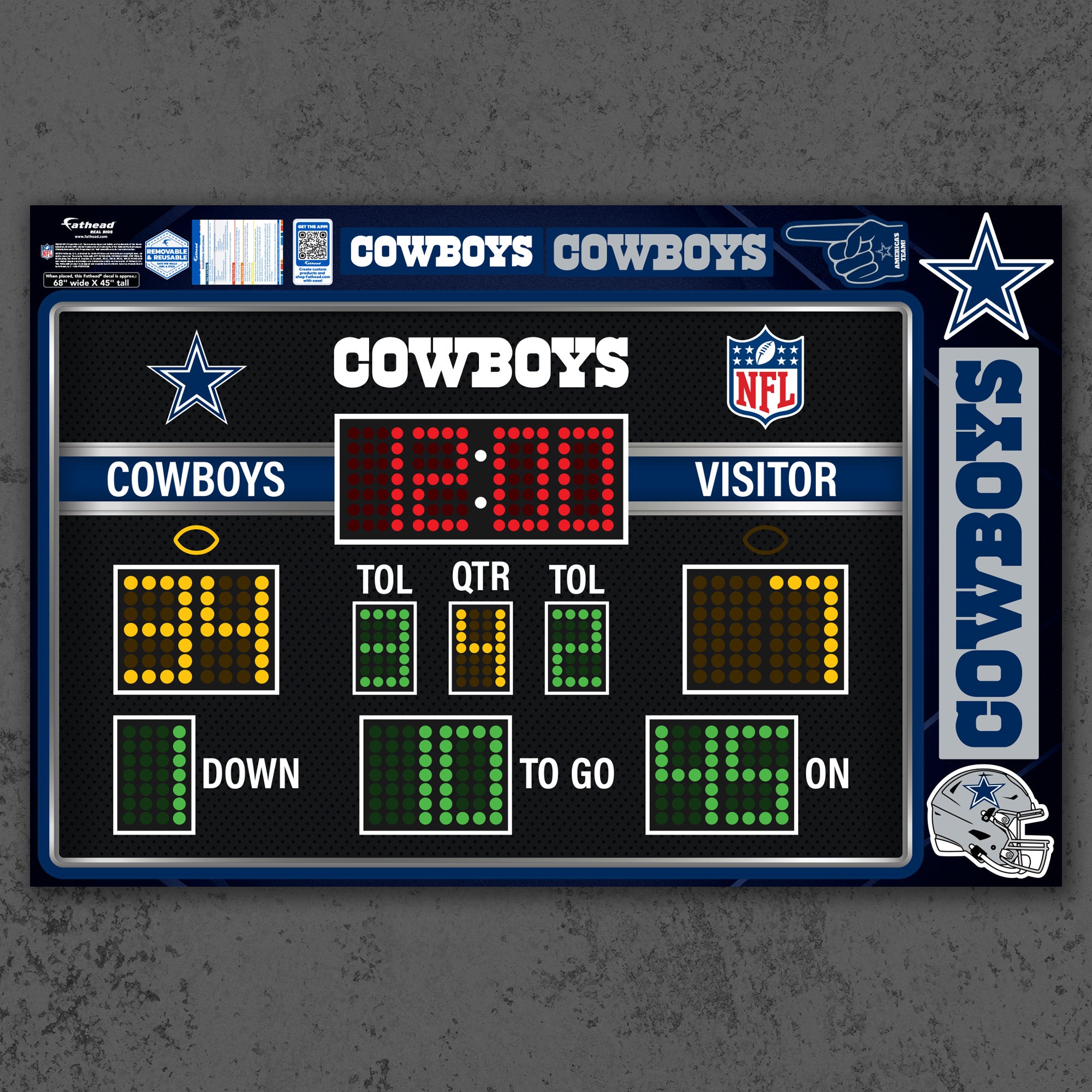 Dallas Cowboys - RealBig Scoreboard Collection - Official NFL - Reusab ...