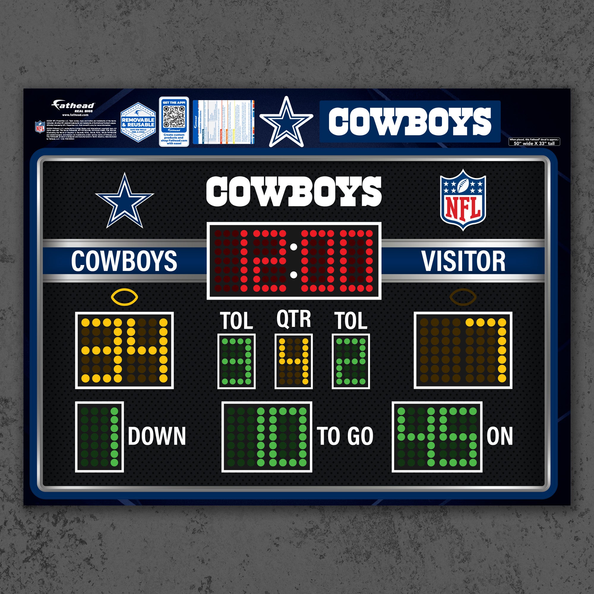 Dallas Cowboys - RealBig Scoreboard Collection - Official NFL - Reusab ...