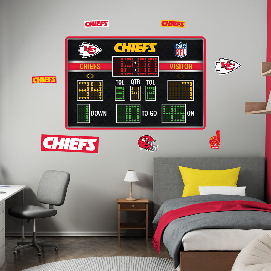 Kansas City Chiefs - RealBig Scoreboard Collection - Official NFL - Reusable Vinyl Wall Decals