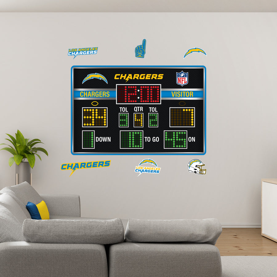 Los Angeles Chargers - RealBig Scoreboard Collection - Official NFL - Reusable Vinyl Wall Decals