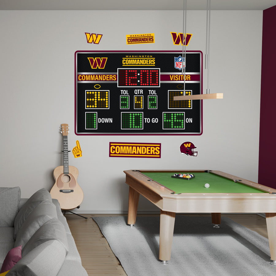 Washington Commanders - RealBig Scoreboard Collection - Official NFL - Reusable Vinyl Wall Decals