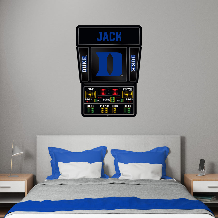 Duke Blue Devils - Basketball Scoreboard Graphic - With Personalized Name - Official NCAA - Reusable Vinyl Wall Decals