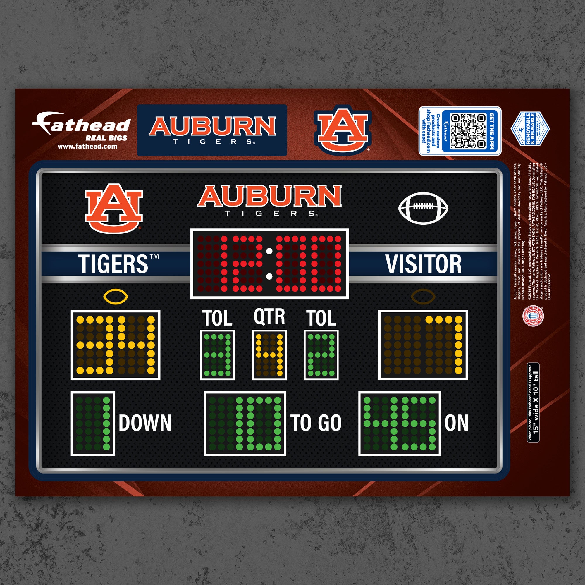 Auburn Tigers - Football Scoreboard Collection - Official NCAA - Reusa ...