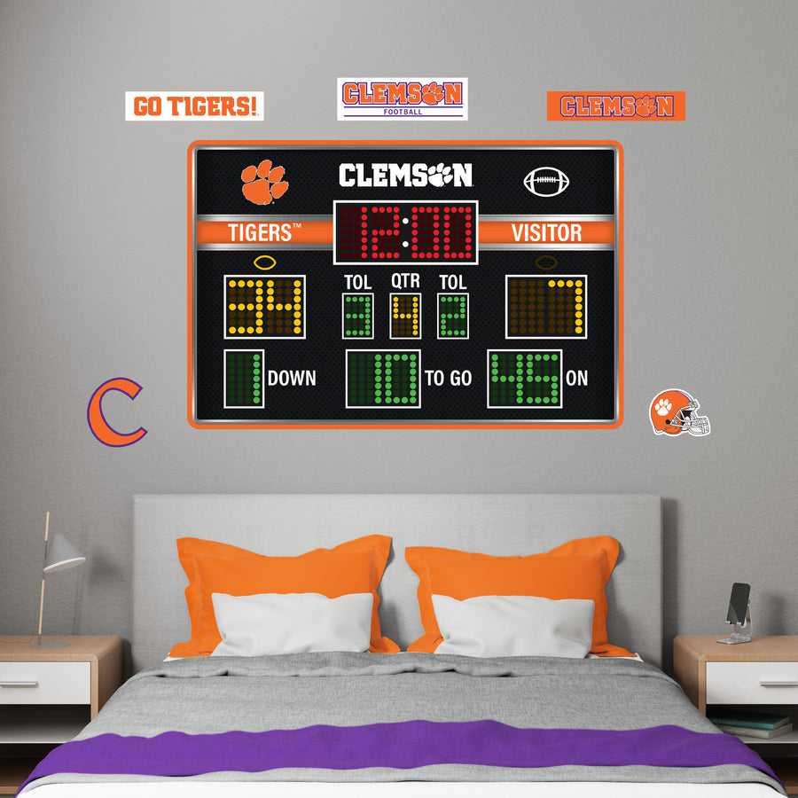 Clemson Tigers - Football Scoreboard Collection - Official NCAA - Reusable Vinyl Wall Decals