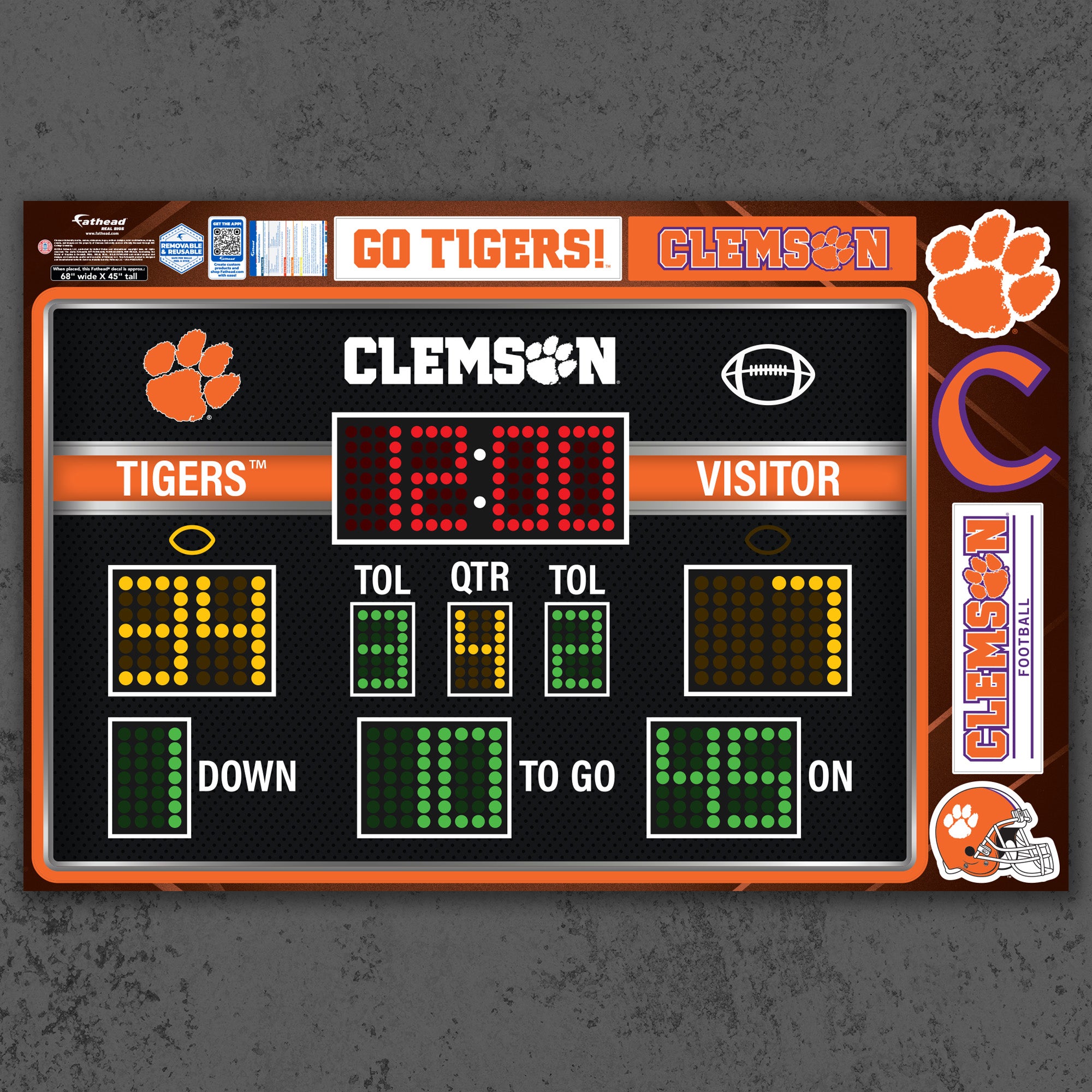 Football Display Clemson Clemson Tigers - Football Scoreboard Collection - Official NCAA - Reus ...