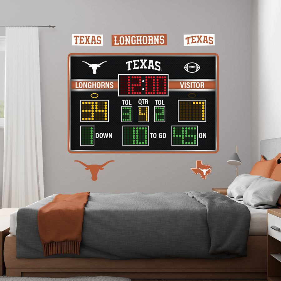 Texas Longhorns - Football Scoreboard Collection - Official NCAA - Reusable Vinyl Wall Decals